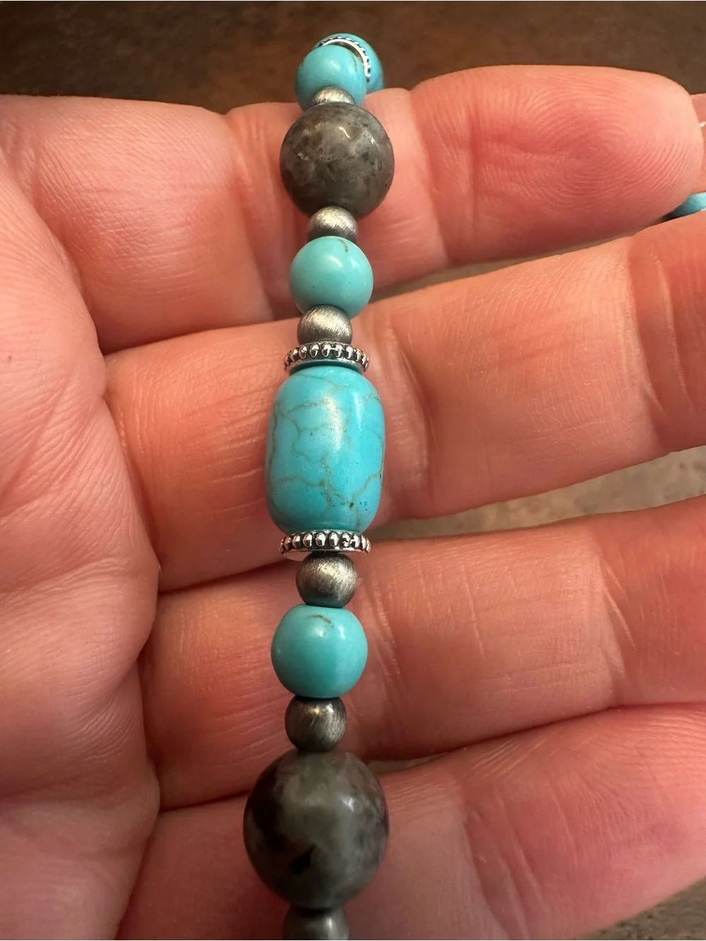 Turquoise Bead Necklace - Handmade Jewelry